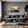 Sunset Golden Wheat Field Living Room Demo