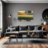 Sunset Golden Wheat Field Living Room Demo