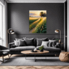 Sunset Golden Wheat Field Living Room Demo