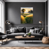 Sunset Golden Wheat Field Living Room Demo
