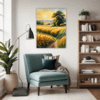 Sunset Golden Wheat Field Living Room Demo