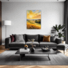 Sunset Golden Wheat Field Living Room Demo