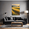 Sunset Golden Wheat Field Living Room Demo