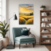 Sunset Golden Wheat Field Living Room Demo
