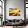 Sunset Golden Wheat Field Living Room Demo