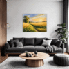 Sunset Golden Wheat Field Living Room Demo