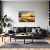 Sunset Golden Wheat Field Living Room Demo