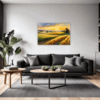 Sunset Golden Wheat Field Living Room Demo
