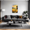 Sunset Golden Wheat Field Living Room Demo