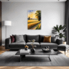 Sunset Golden Wheat Field Living Room Demo