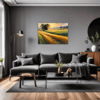 Sunset Golden Wheat Field Living Room Demo