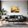 Sunset Golden Wheat Field Living Room Demo