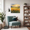 Sunset Golden Wheat Field Living Room Demo