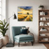 Sunset Golden Wheat Field Living Room Demo