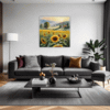 Sunset Sunflower Fields Living Room Demo