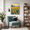 Sunset Sunflower Fields Living Room Demo