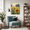 Sunset Sunflower Fields Living Room Demo