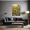 Sunset Sunflower Fields Living Room Demo