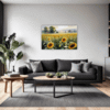 Sunset Sunflower Fields Living Room Demo