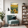 Sunset Sunflower Fields Living Room Demo