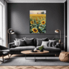 Sunset Sunflower Fields Living Room Demo