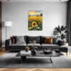 Sunset Sunflower Fields Living Room Demo