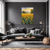Sunset Sunflower Fields Living Room Demo