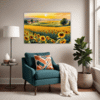 Sunset Sunflower Fields Living Room Demo