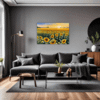 Sunset Sunflower Fields Living Room Demo