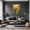 Sunset Sunflower Fields Living Room Demo