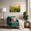 Sunset Sunflower Fields Living Room Demo