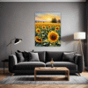Sunset Sunflower Fields Living Room Demo