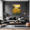 Sunset Sunflower Fields Living Room Demo