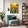 Sunset Sunflower Fields Living Room Demo