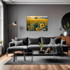 Sunset Sunflower Fields Living Room Demo