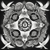 Surreal Black and White Mandala with Clock and Magical Symbols Art Print