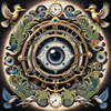Black and White Surreal Human Eye with Zodiac Mandala Art Print