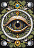 Black and White Surreal Human Eye with Zodiac Mandala Art Print