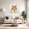 Tailless Ginger Manx Living Room Demo