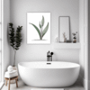 Tall Snake Plant Foliage Bathroom Demo