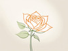 Minimalist Line Art of a Rose Bud About to Bloom
