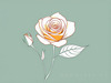 Minimalist Line Art of a Rose Bud About to Bloom