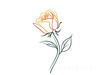 Minimalist Line Art of a Rose Bud About to Bloom