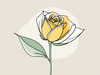 Minimalist Line Art of a Rose Bud About to Bloom