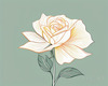 Minimalist Line Art of a Rose Bud About to Bloom