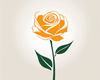 Minimalist Line Art of a Rose Bud About to Bloom