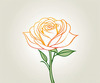 Minimalist Line Art of a Rose Bud About to Bloom