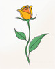 Minimalist Line Art of a Rose Bud About to Bloom