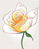 Minimalist Line Art of a Rose Bud About to Bloom