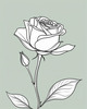 Minimalist Line Art of a Rose Bud About to Bloom